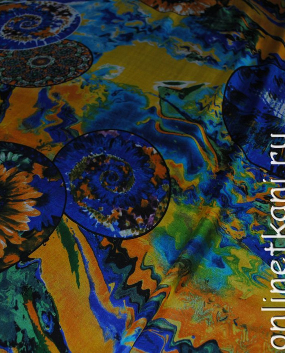 Ткань Шелк Шифон "Мечта андронавта" 0101 цвет разноцветный абстрактный картинка 1