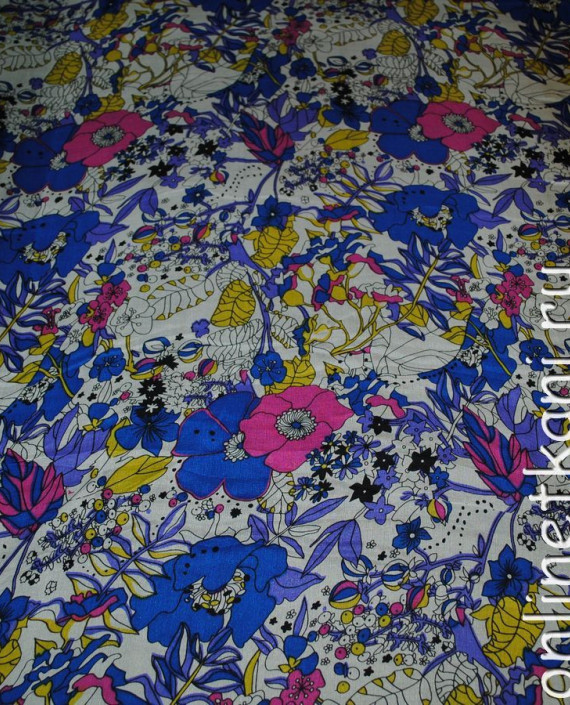 Ткань Шелк Шифон "Цветочная феерия" 0102 цвет разноцветный цветочный картинка