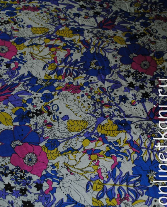 Ткань Шелк Шифон "Цветочная феерия" 0102 цвет разноцветный цветочный картинка 1