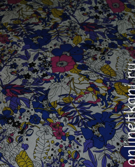 Ткань Шелк Шифон "Цветочная феерия" 0102 цвет разноцветный цветочный картинка 2