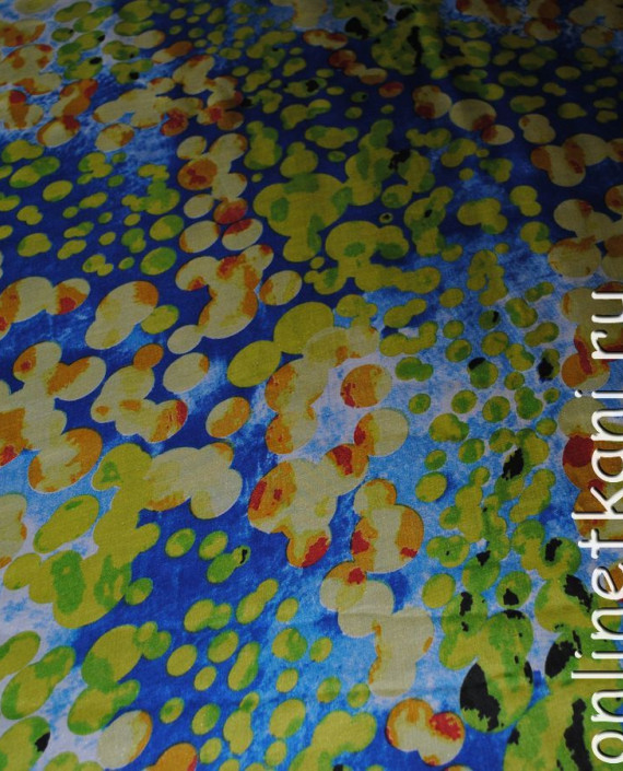Ткань Шелк Шифон "Голубая палитра" 0111 цвет разноцветный геометрический картинка