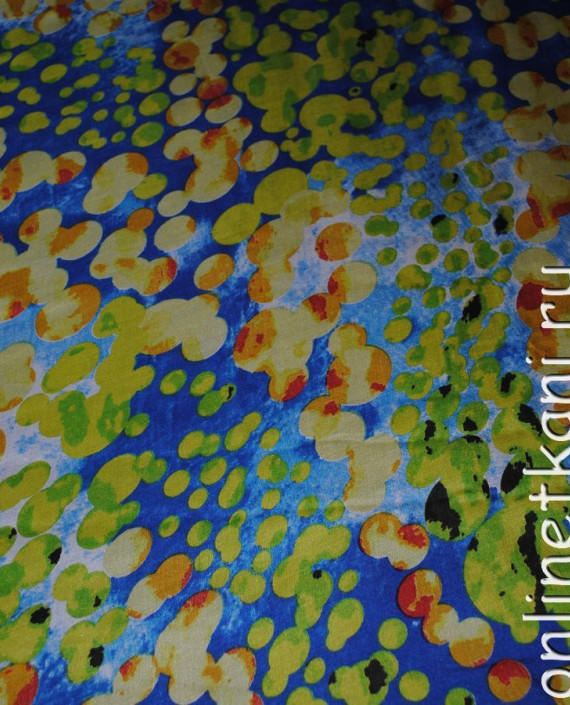 Ткань Шелк Шифон "Голубая палитра" 0111 цвет разноцветный геометрический картинка 3