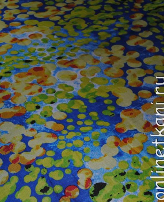 Ткань Шелк Шифон "Голубая палитра" 0111 цвет разноцветный геометрический картинка 2