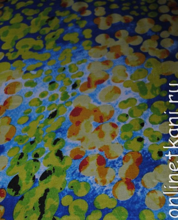 Ткань Шелк Шифон "Голубая палитра" 0111 цвет разноцветный геометрический картинка 1