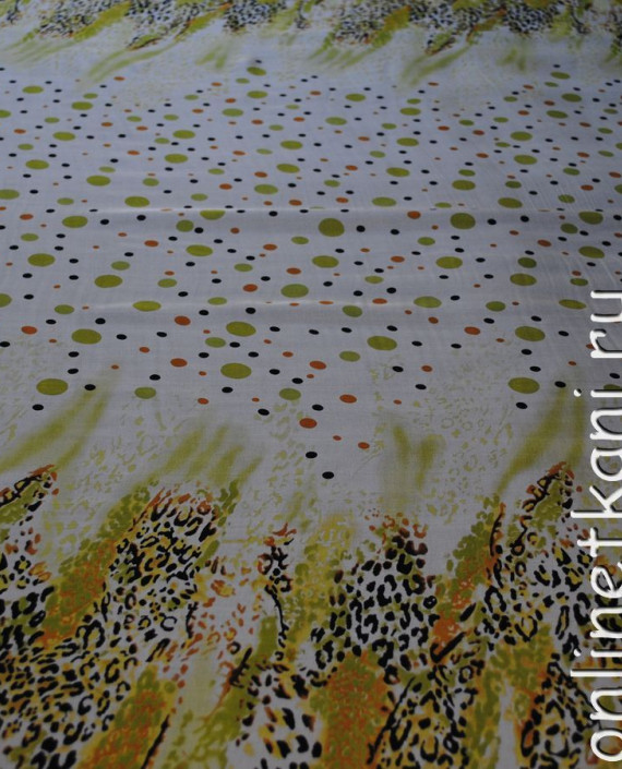 Ткань Шелк Шифон "Оригинальное сафари" 0121 цвет белый абстрактный картинка
