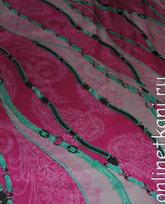 Ткань Шелк Шифон "Пляж" 0123 цвет розовый абстрактный картинка