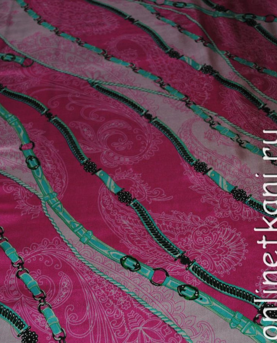 Ткань Шелк Шифон "Пляж" 0123 цвет розовый абстрактный картинка 1