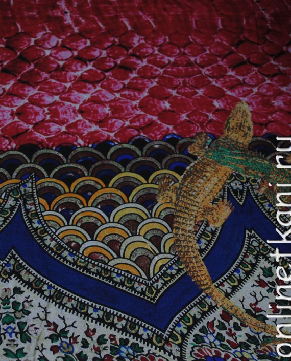 Ткань Шелк Шифон "Чешуя" 0127 цвет разноцветный абстрактный картинка