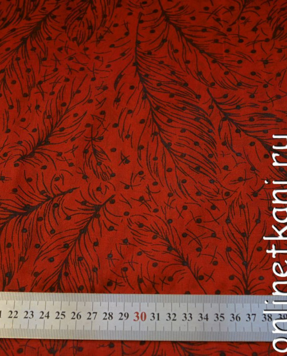 Ткань Шелк Крепдешин 0131 цвет красный в горошек картинка 2