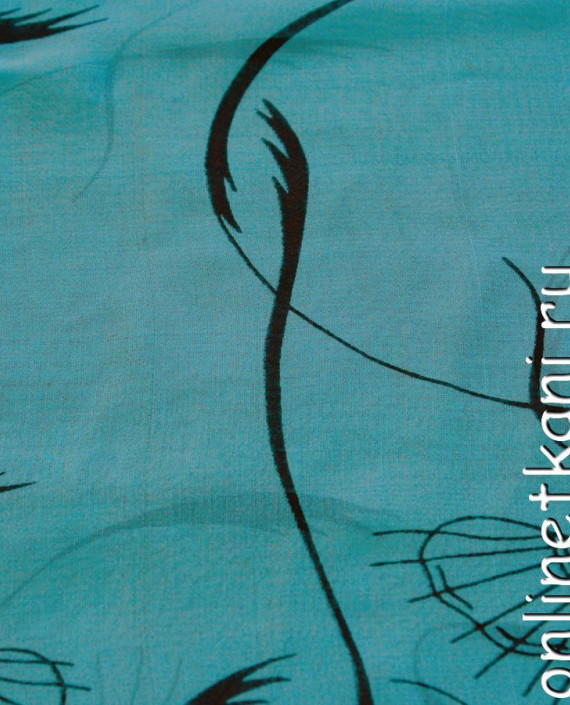 Ткань Шелк Крепдешин 0133 цвет бирюзовый абстрактный картинка