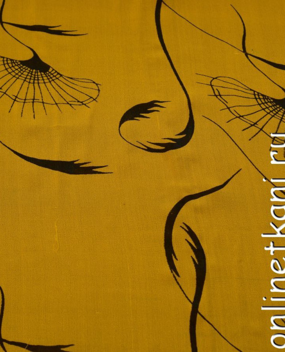 Ткань Шелк Крепдешин 0140 цвет желтый абстрактный картинка