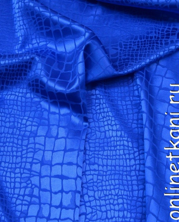 Ткань Шелк Жаккард 0200 цвет голубой анималистический картинка