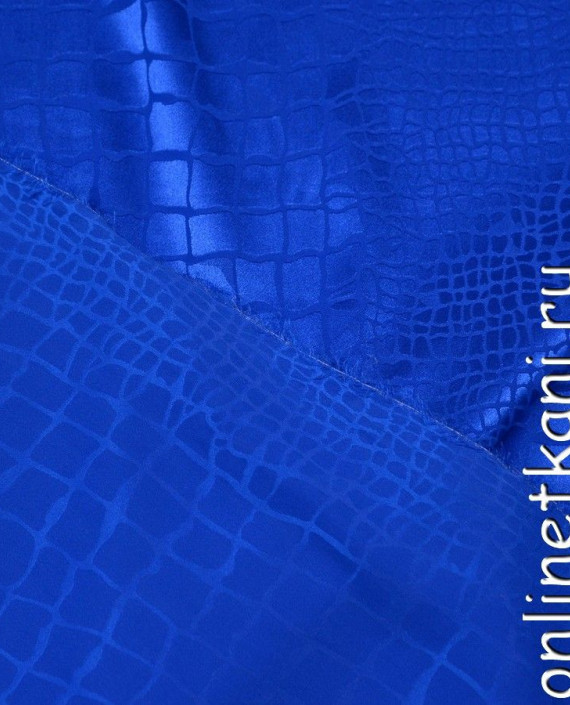 Ткань Шелк Жаккард 0200 цвет голубой анималистический картинка 1