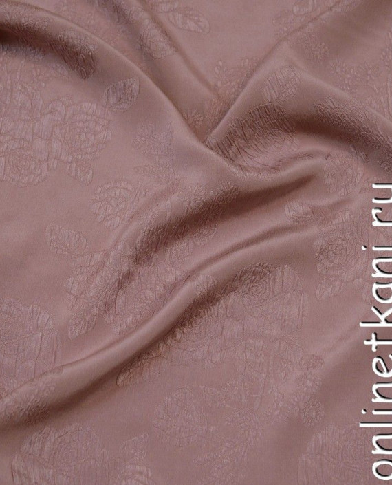 Ткань Шелк Жаккард 0203 цвет розовый цветочный картинка