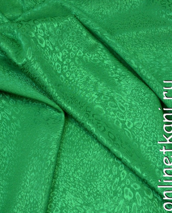 Ткань Шелк Жаккард 0211 цвет зеленый леопардовый картинка