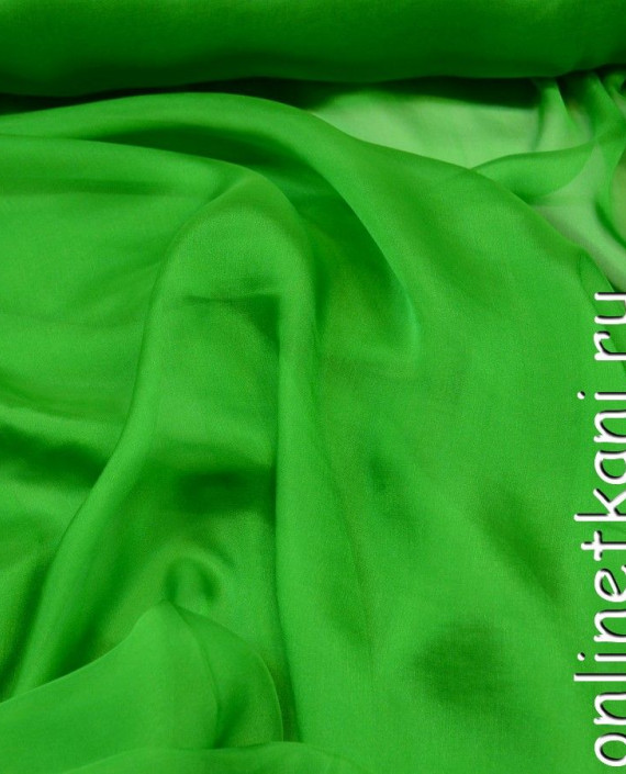 Ткань Шелк Шифон "Урумчи" 0231 цвет зеленый картинка