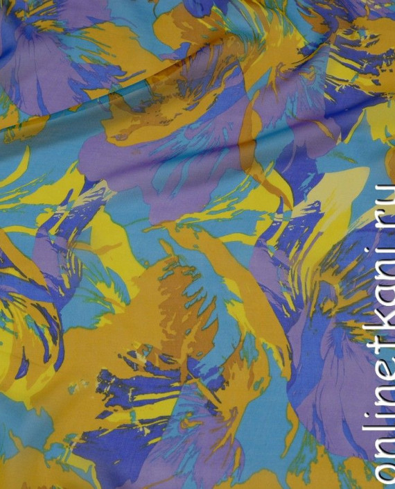 Ткань Шелк Шифон Набивной "Сичан" 0240 цвет разноцветный абстрактный картинка