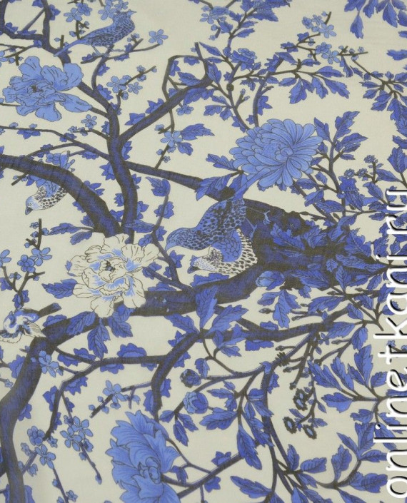 Ткань Шелк Шифон Набивной "Синай" 0243 цвет белый цветочный картинка