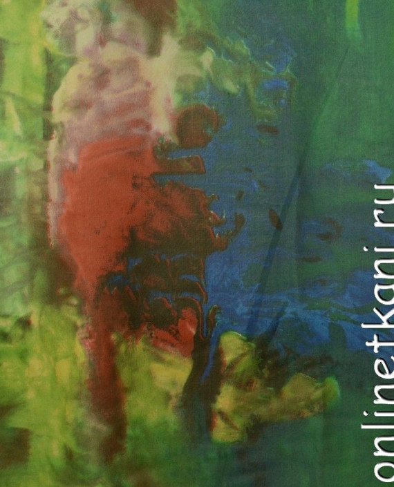 Ткань Шелк Шифон Набивной "Наньпин" 0250 цвет разноцветный абстрактный картинка