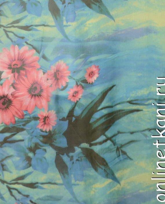 Ткань Шелк Шифон Набивной "Мяньян" 0253 цвет разноцветный цветочный картинка