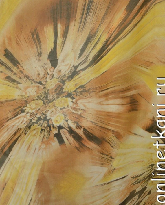 Ткань Шелк Шифон Набивной "Мяньчан" 0254 цвет разноцветный цветочный картинка