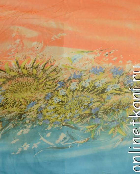 Ткань Шелк Шифон Набивной "Мачэнь" 0256 цвет разноцветный абстрактный картинка 1