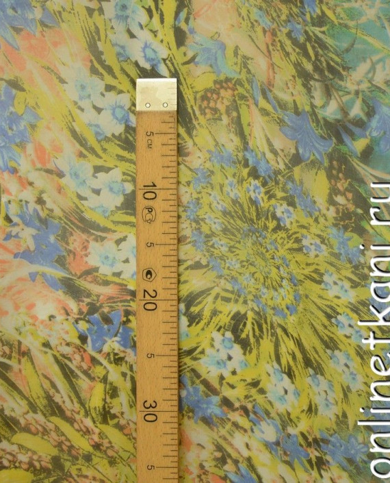 Ткань Шелк Шифон Набивной "Мачэнь" 0256 цвет разноцветный абстрактный картинка 2