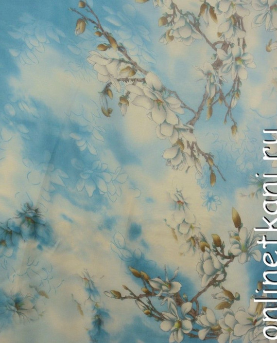 Ткань Шелк Шифон Набивной "Мацзе" 0257 цвет разноцветный цветочный картинка