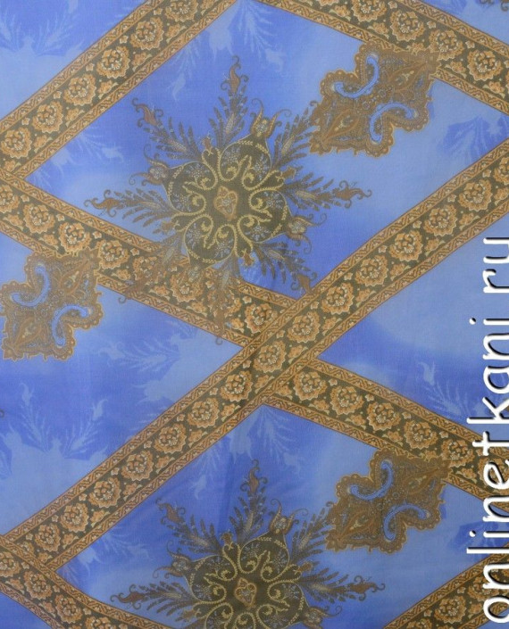 Ткань Шелк Шифон Набивной "Ланьчжоу" 0264 цвет голубой абстрактный картинка