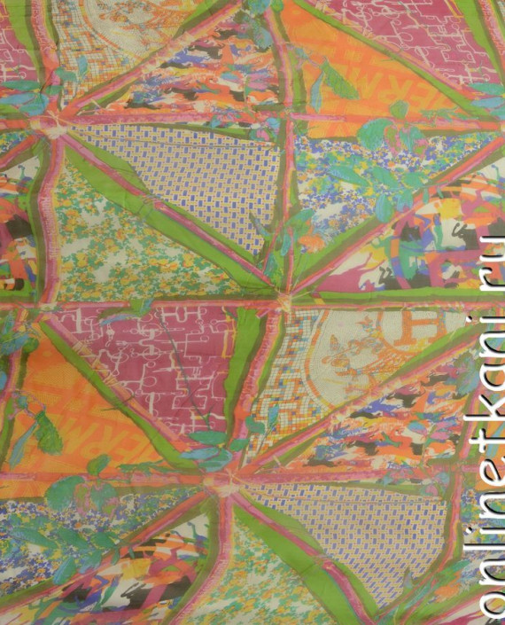 Ткань Шелк Шифон Набивной "Корла" 0267 цвет разноцветный абстрактный картинка 1