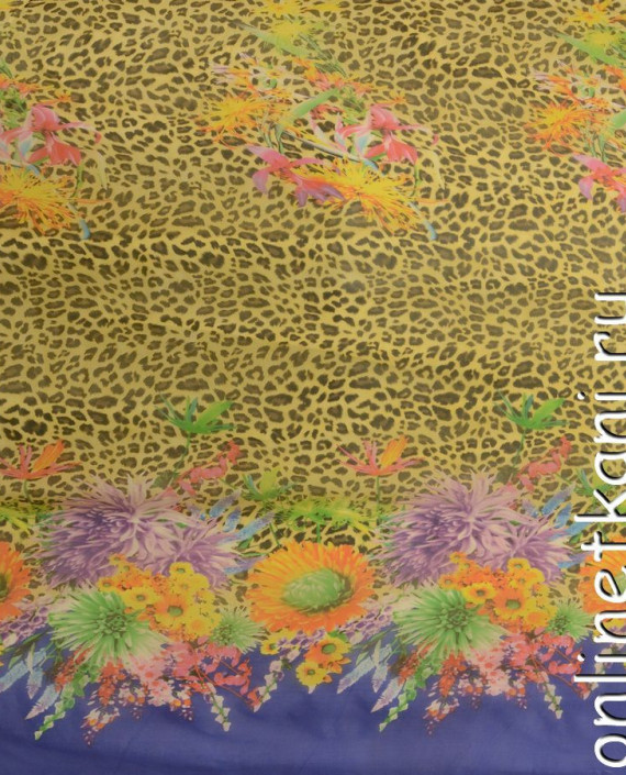 Ткань Шелк Шифон Набивной "Карамай" 0271 цвет разноцветный цветочный картинка 2
