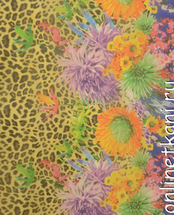 Ткань Шелк Шифон Набивной "Карамай" 0271 цвет разноцветный цветочный картинка