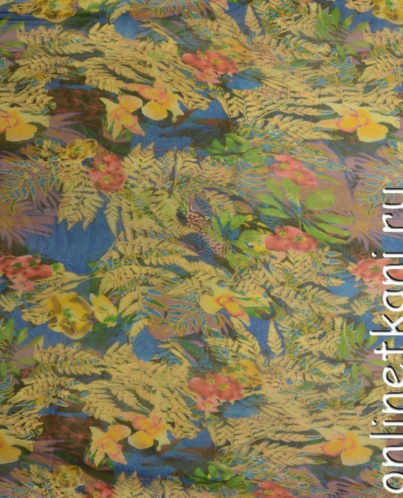 Ткань Шелк Шифон Набивной "Ичан" 0274 цвет разноцветный цветочный картинка 1