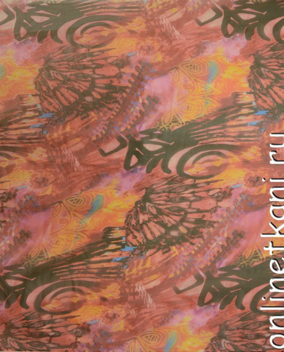 Ткань Шелк Шифон Набивной "Иньчуань" 0275 цвет разноцветный абстрактный картинка 1