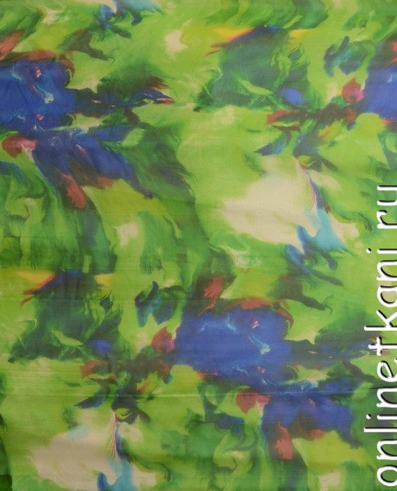 Ткань Шелк Шифон Набивной "Даньдун" 0280 цвет разноцветный абстрактный картинка 2