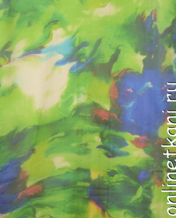 Ткань Шелк Шифон Набивной "Даньдун" 0280 цвет разноцветный абстрактный картинка