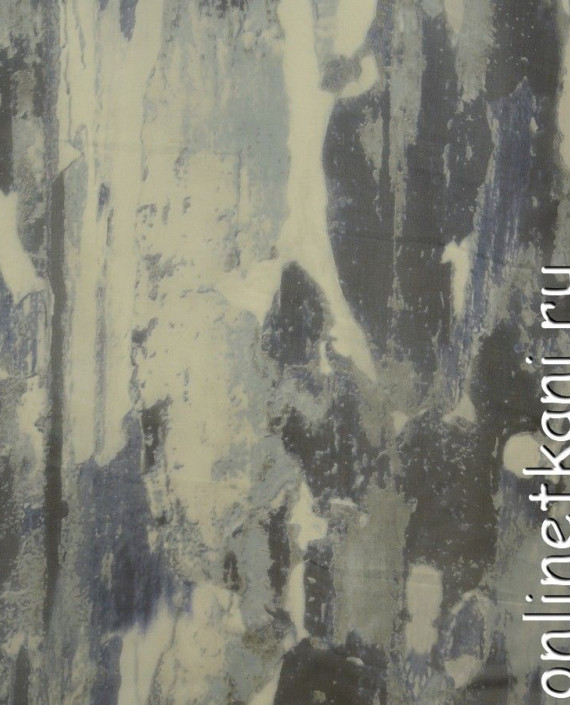 Ткань Шелк Шифон Набивной "Далянь" 0281 цвет серый абстрактный картинка