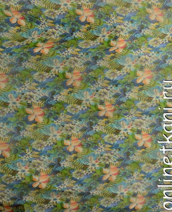 Ткань Шелк Шифон Набивной "Гуанчжоу" 0284 цвет разноцветный цветочный картинка 1