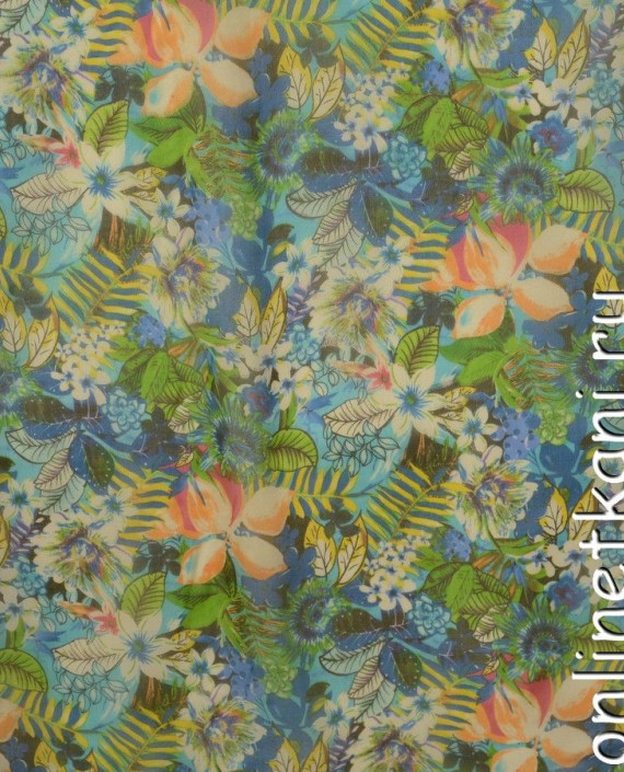 Ткань Шелк Шифон Набивной "Гуанчжоу" 0284 цвет разноцветный цветочный картинка