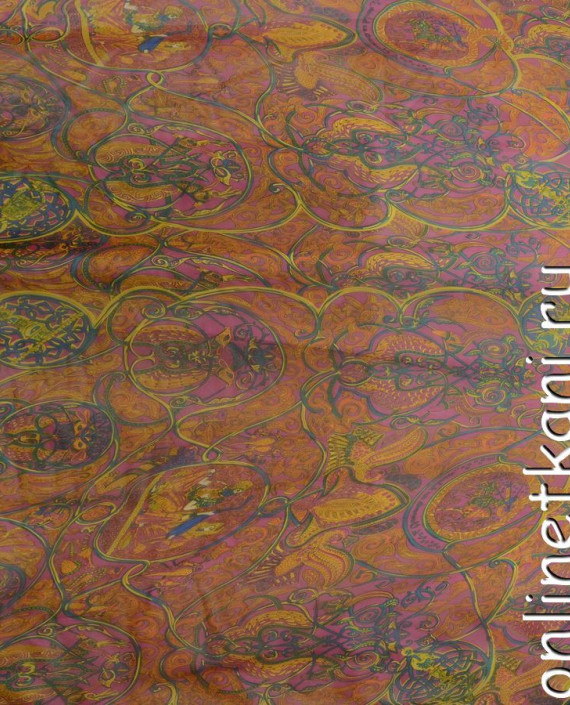 Ткань Шелк Шифон Набивной "Гэцзю" 0288 цвет разноцветный абстрактный картинка 1
