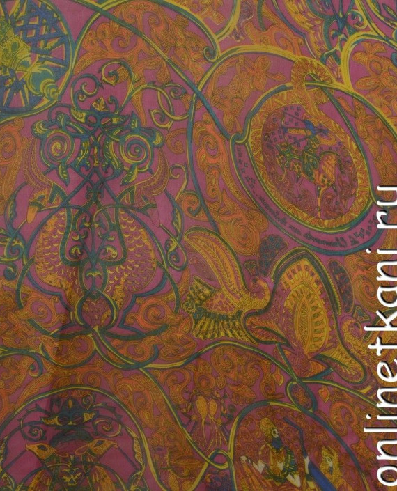 Ткань Шелк Шифон Набивной "Гэцзю" 0288 цвет разноцветный абстрактный картинка
