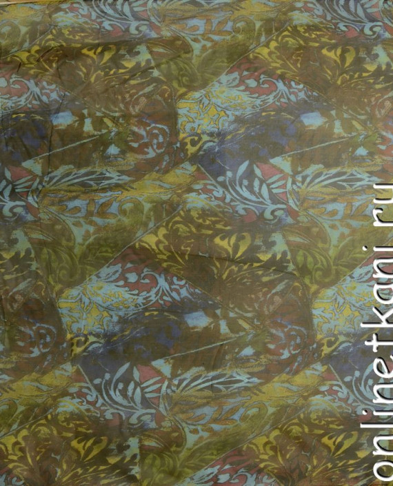 Ткань Шелк Шифон Набивной "Баоцзы" 0296 цвет разноцветный абстрактный картинка 2