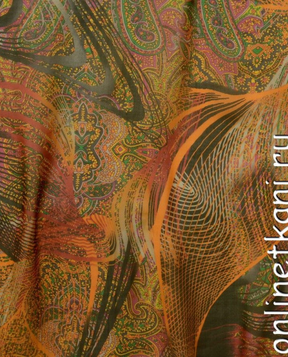 Ткань Шелк Шифон Набивной "Аньян" 0298 цвет разноцветный абстрактный картинка