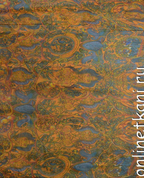 Ткань Шелк Шифон Набивной "Анькан" 0300 цвет разноцветный абстрактный картинка 2