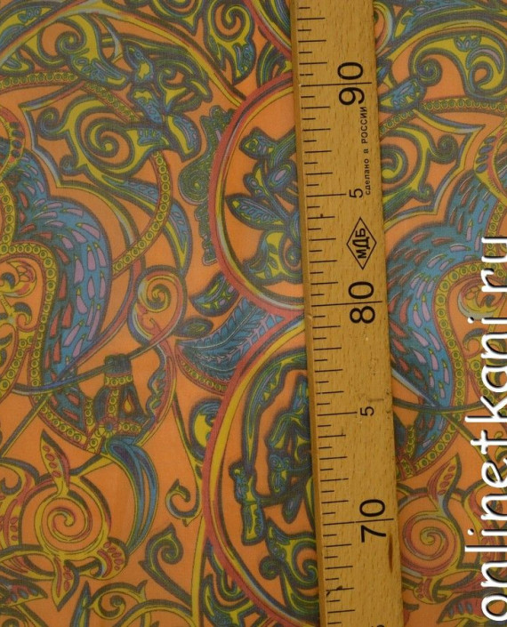 Ткань Шелк Шифон Набивной "Анькан" 0300 цвет разноцветный абстрактный картинка 1