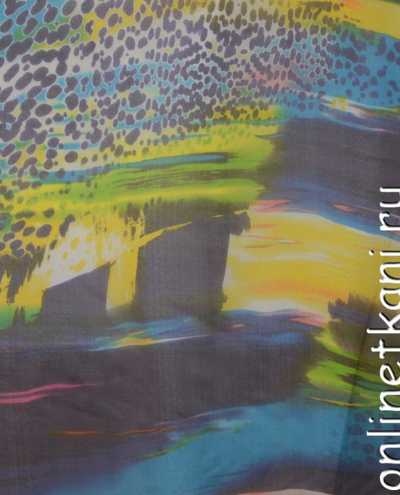 Ткань Шелк Шифон Набивной "Аньцю" 0301 цвет разноцветный абстрактный картинка