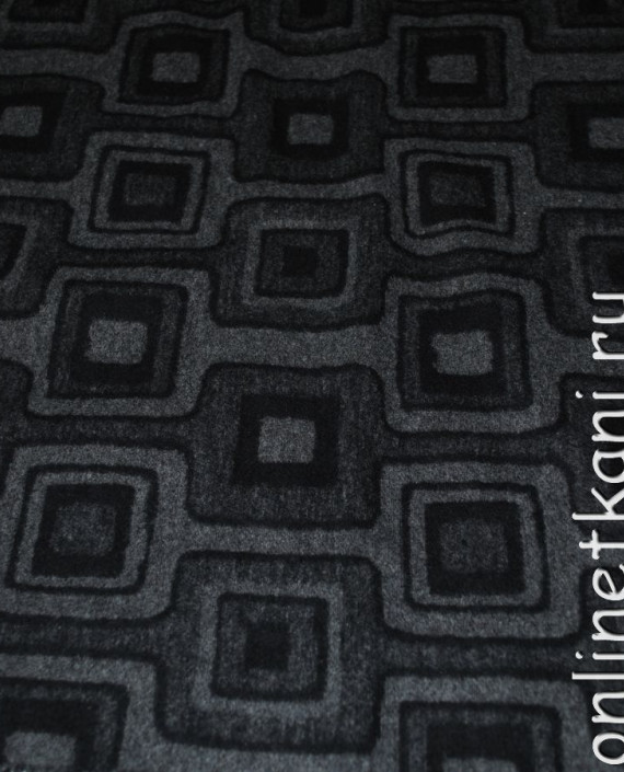Ткань шерсть "Серые квадраты" 041 цвет серый геометрический картинка 1