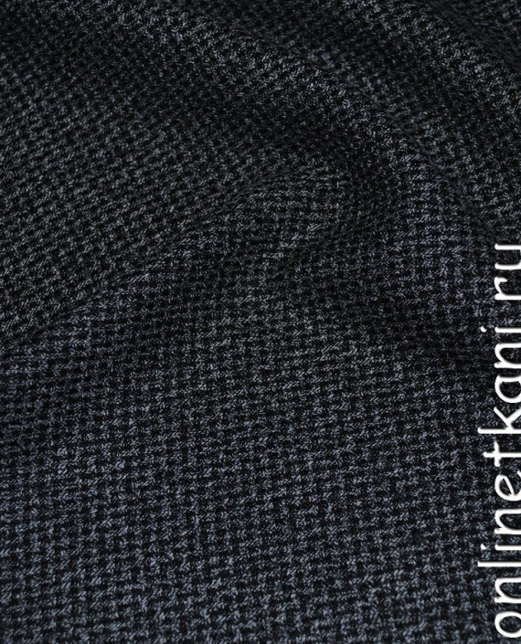 Ткань шерсть "Серое на черном" 0202011 цвет серый картинка