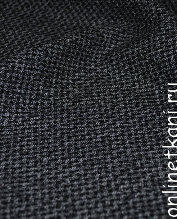 Ткань шерсть "Серое на черном" 0202011 цвет серый картинка 1