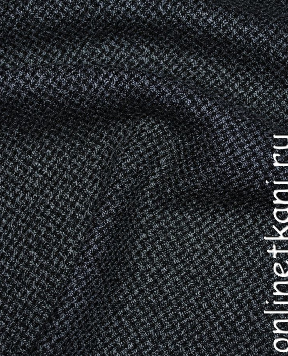 Ткань шерсть "Серое на черном" 0202011 цвет серый картинка 2